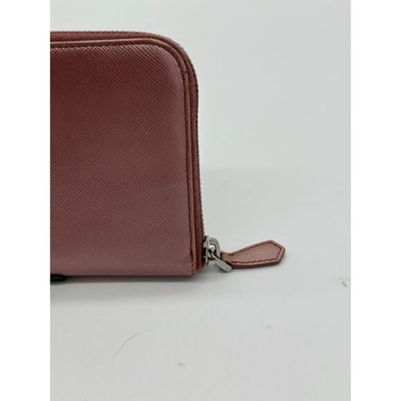 HOT! Prada Pink Metallic Saffiano Lux Leather Continental Wallet*EUC - Picture 8 of 16